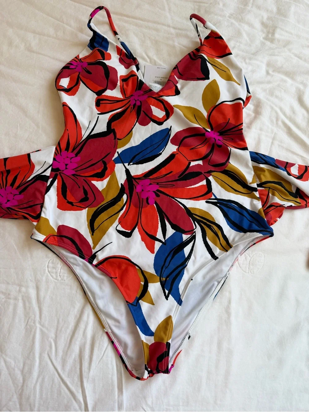 O’neill Floral Tie-Waist One-Piece Swimsuit - White Multi